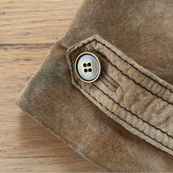 100% Leather Suede Trench Coat - Picture 6 of 8